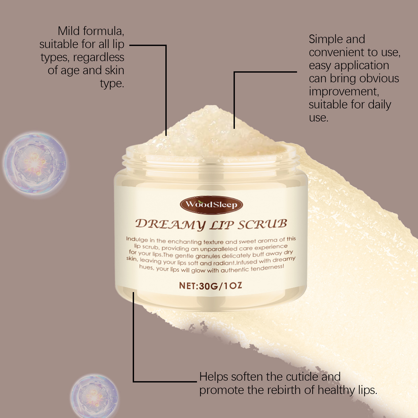 Coconut Sugar Lip Scrub Natura - Skincare Exfoliating ulasan dan harga