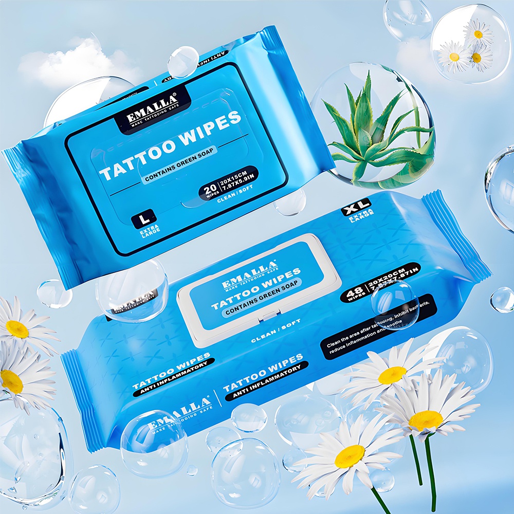 EMALLA Tattoo Wipes Green Soap - Xl Skincare ulasan dan harga
