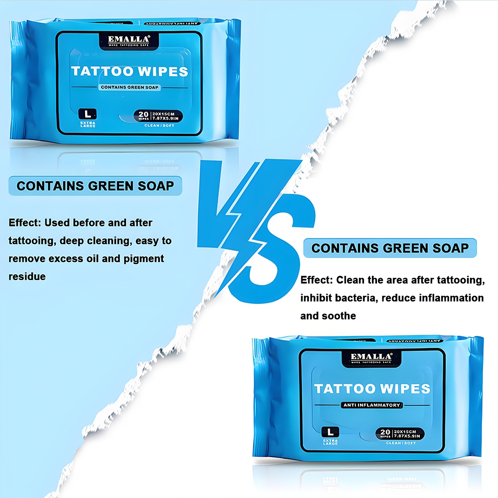 EMALLA Tattoo Wipes Green Soap - Xl Skincare ulasan dan harga
