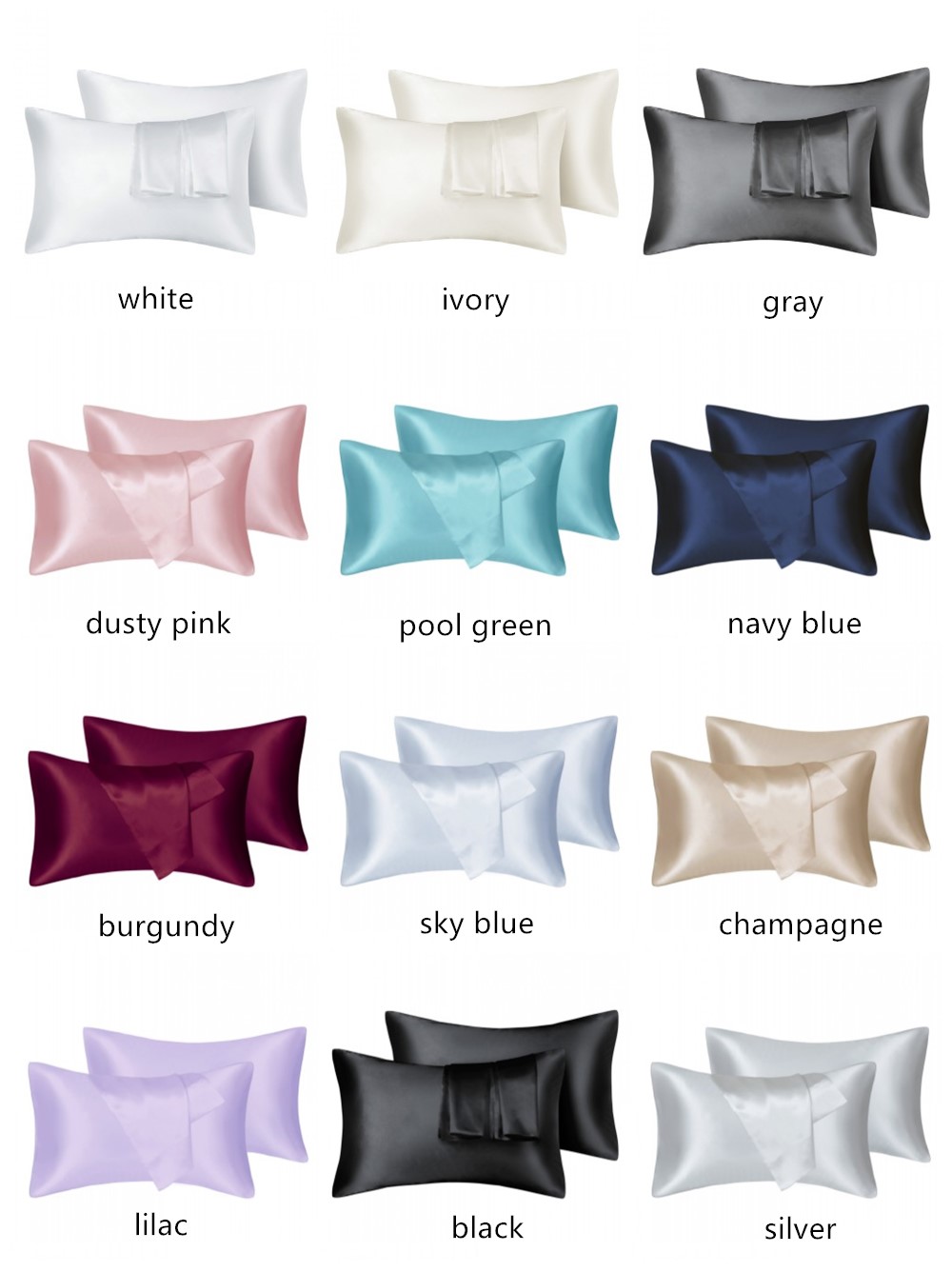 2pcs/lot Solid Silky Satin Ski - Skincare Queen ulasan dan harga