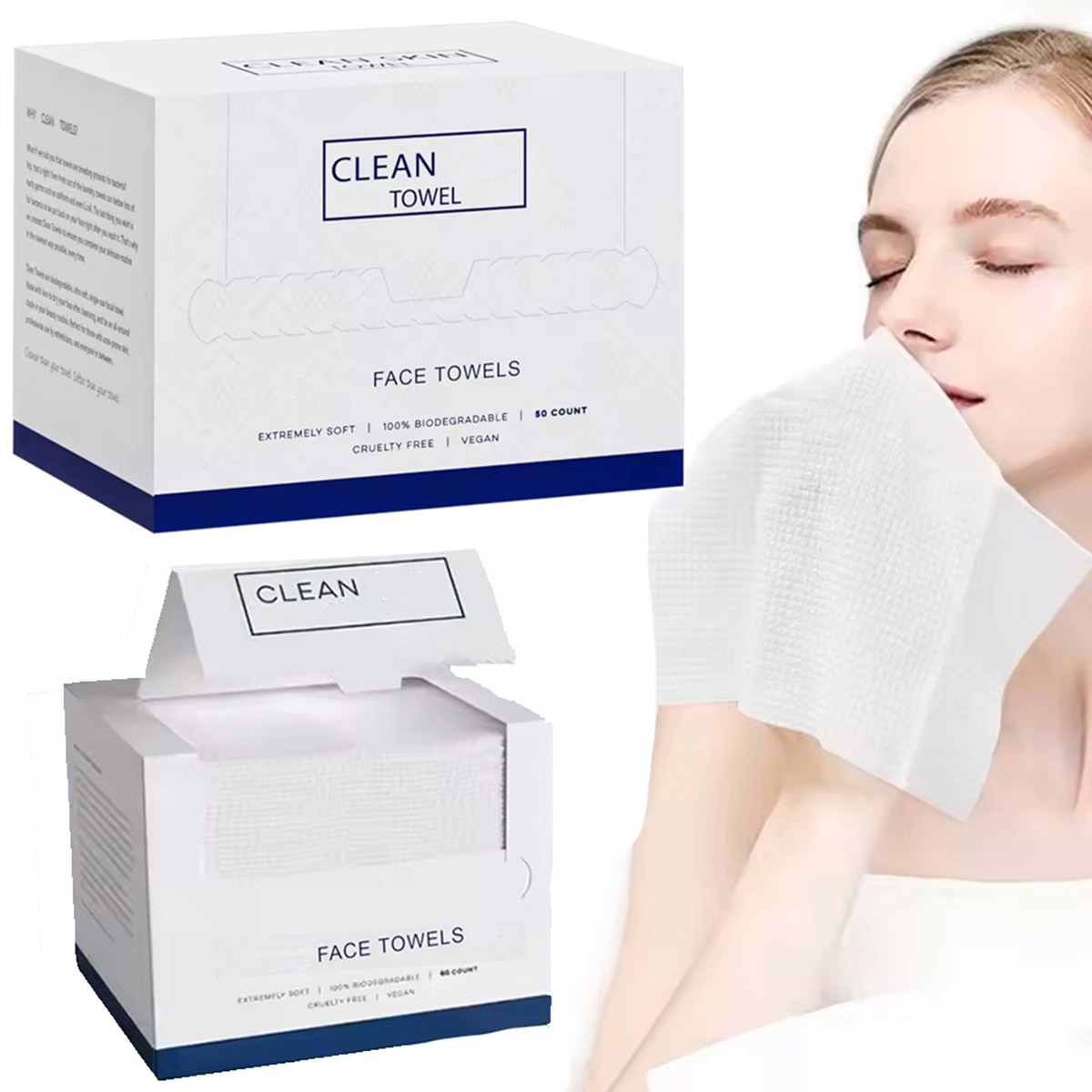 50Pcs/Box Disposable Face Towe - Xl Skincare ulasan dan harga