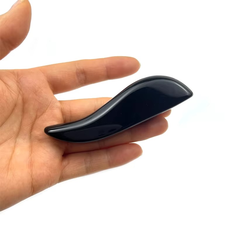 Obsidian Gua Sha Tool Curved Q - Skincare Queen ulasan dan harga